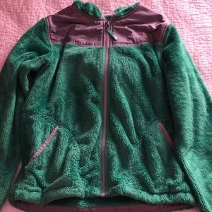 Green and Gray North Face Jacket